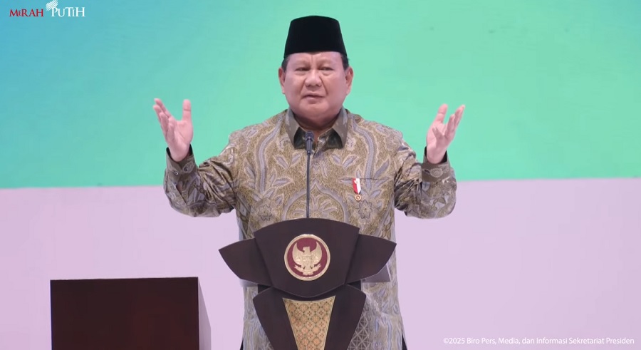 Presiden Prabowo Subianto dalam agenda Peringatan Harlah ke-102 NU, hari ini. (Foto : Sekretariat Presiden)