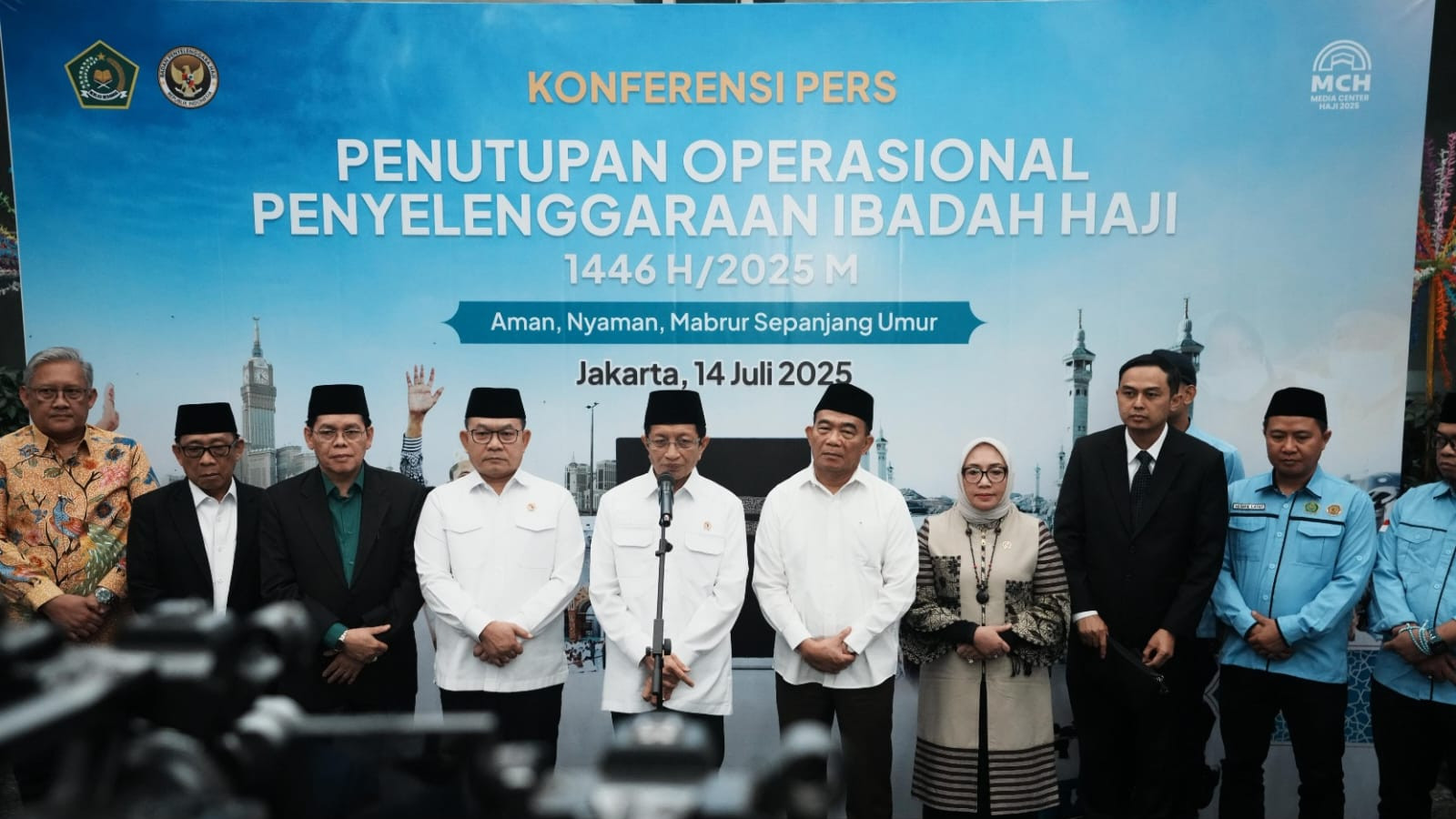 Konferensi Pers Penutupan Operasional Penyelenggaraan Ibadah Haji 1446 H/2025 M (Foto : Kemenag)
