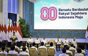 Presiden Prabowo Subianto secara resmi meluncurkan logo dan tema Hari Ulang Tahun (HUT) ke-80 Kemerdekaan Republik Indonesia yang digelar di Istana Negara, Jakarta, pada Rabu, 23 Juli 2025. (Foto: BPMI Setpres)